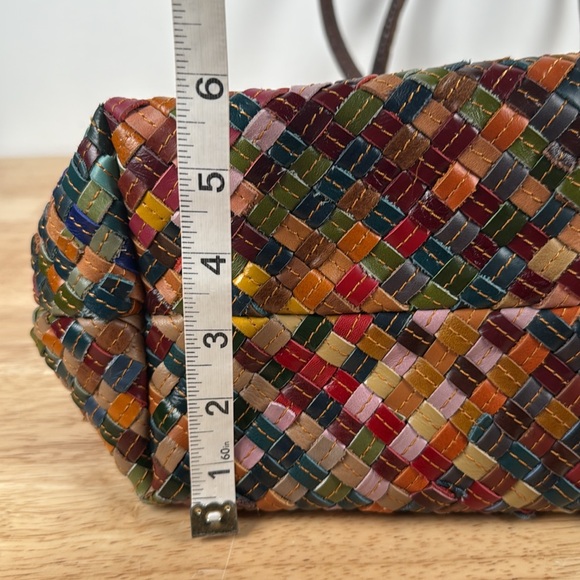 Ameri Leather Mosaic Woven Multi-Color Leather Bag - Picture 9 of 16